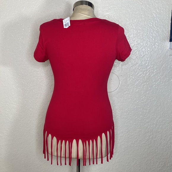 SUMMER 🎉🎉🎉FUN !! Red fringe t shirt - Picture 5 of 9